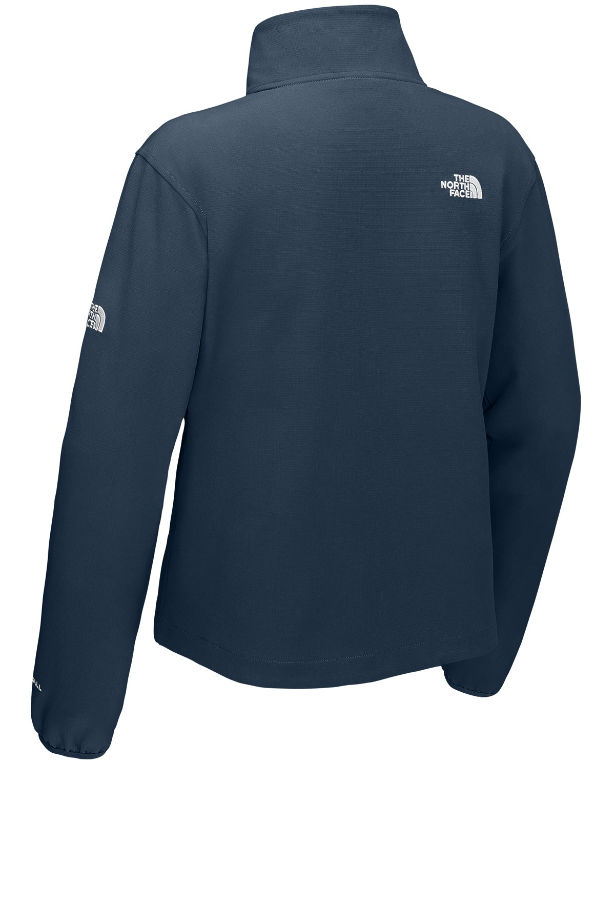 The North Face Women’s Edge Stretch Soft Shell Jacket in Summit Navy, back flat