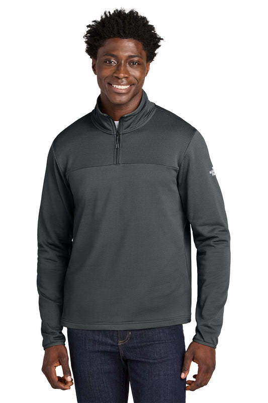 The North Face Aim 1/4-Zip Fleece in Asphalt Grey, front on model