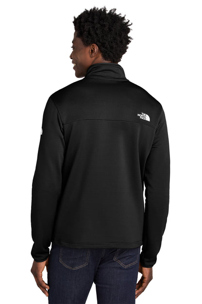 The North Face Aim 1/4-Zip Fleece in TNF Black, back on model