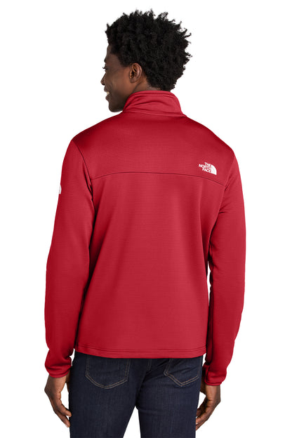 The North Face Aim 1/4-Zip Fleece in TNF Red, back on model