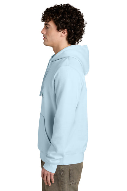 Stanley/Stella Unisex Drummer 2.0 Hooded Sweatshirt in Blue Ice, side on model
