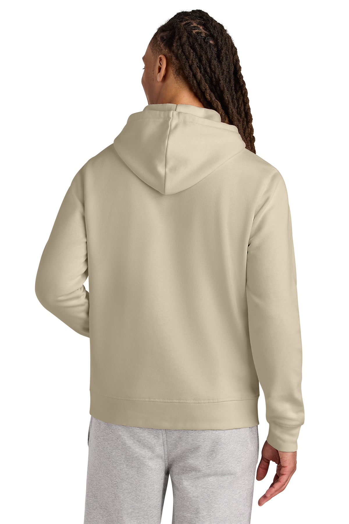 Stanley/Stella Unisex Drummer 2.0 Hooded Sweatshirt in Desert Dust, back on model