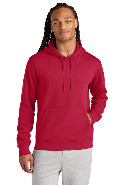 Stanley/Stella Unisex Drummer 2.0 Hooded Sweatshirt in Red, front on model