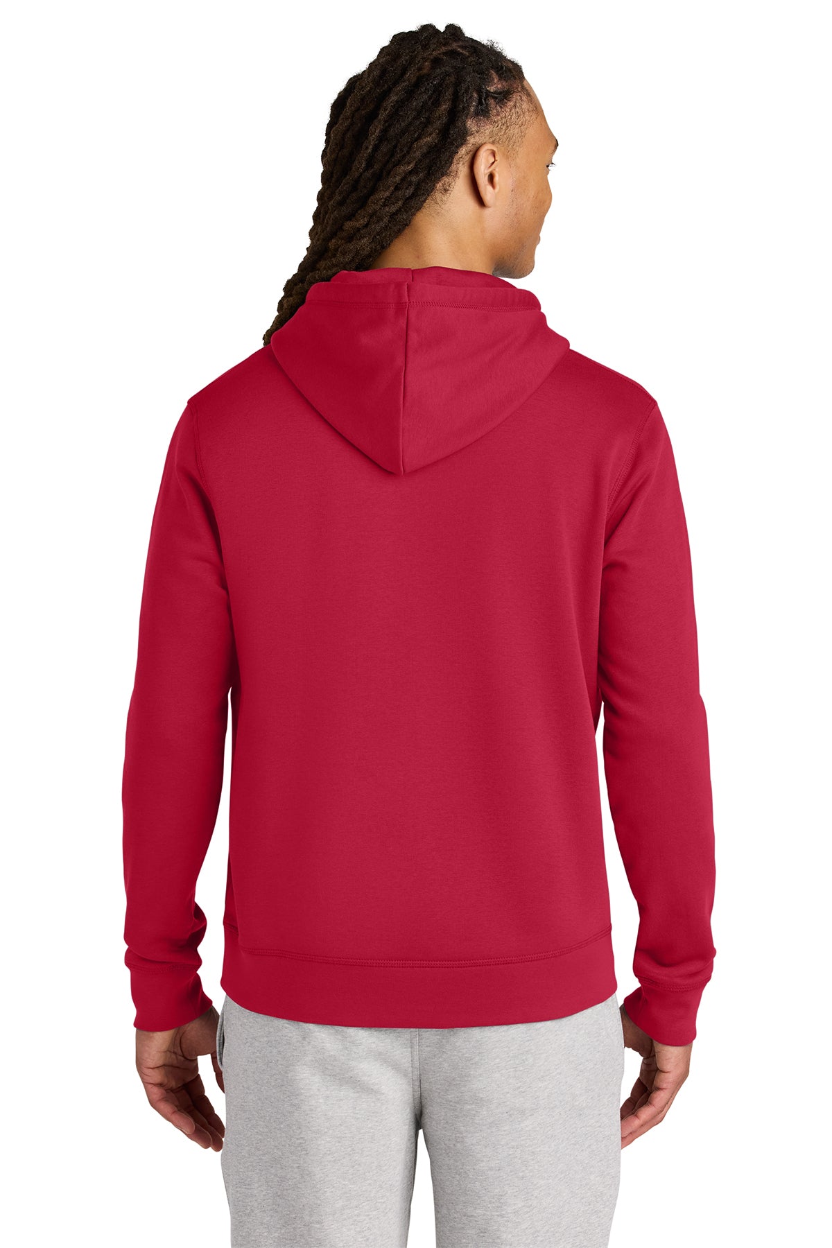 Stanley/Stella Unisex Drummer 2.0 Hooded Sweatshirt in Red, back on model