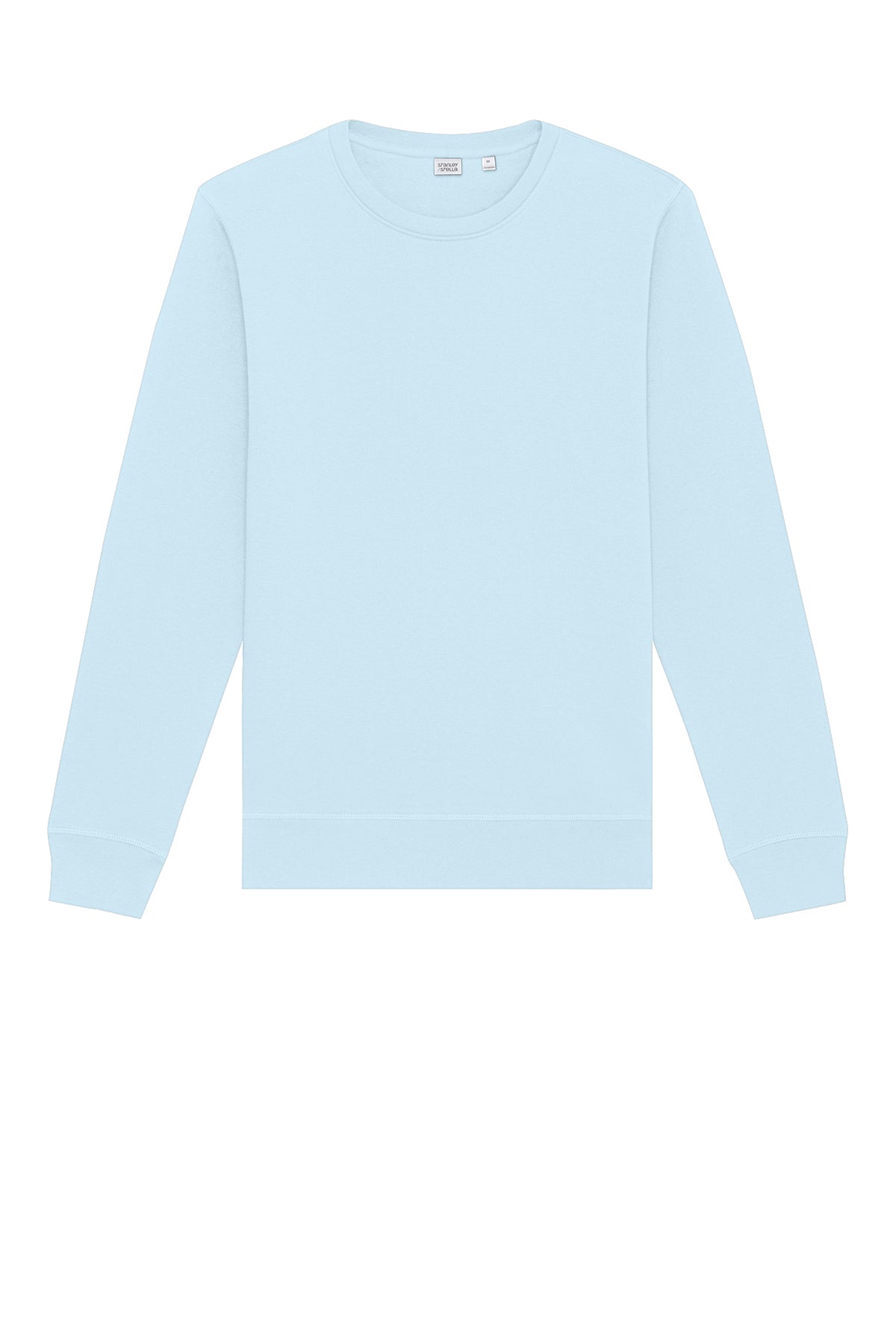 Stanley/Stella Unisex Roller Crewneck Sweatshirt in Blue Ice, front flat