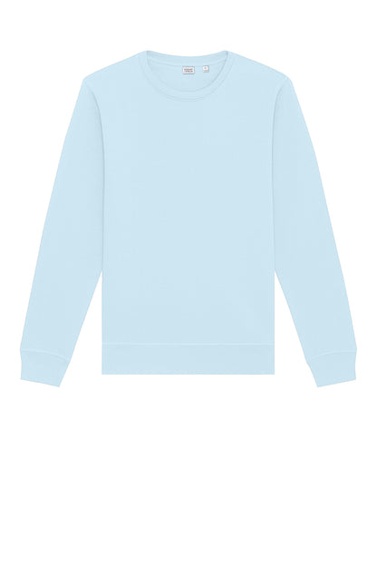 Stanley/Stella Unisex Roller Crewneck Sweatshirt in Blue Ice, front flat