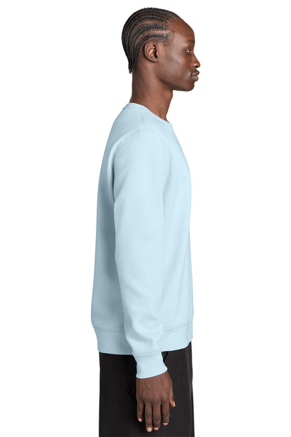 Stanley/Stella Unisex Roller Crewneck Sweatshirt in Blue Ice, side on model