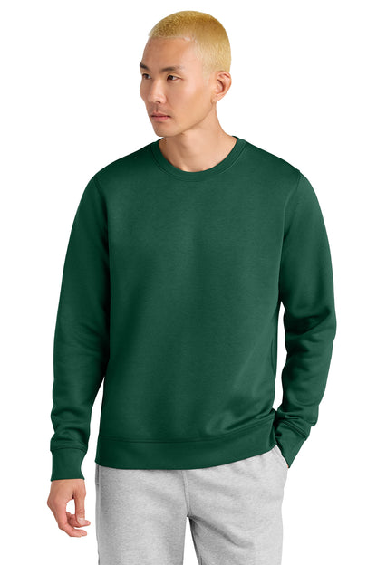 Stanley/Stella Unisex Roller Crewneck Sweatshirt in Bottle Green, front on model