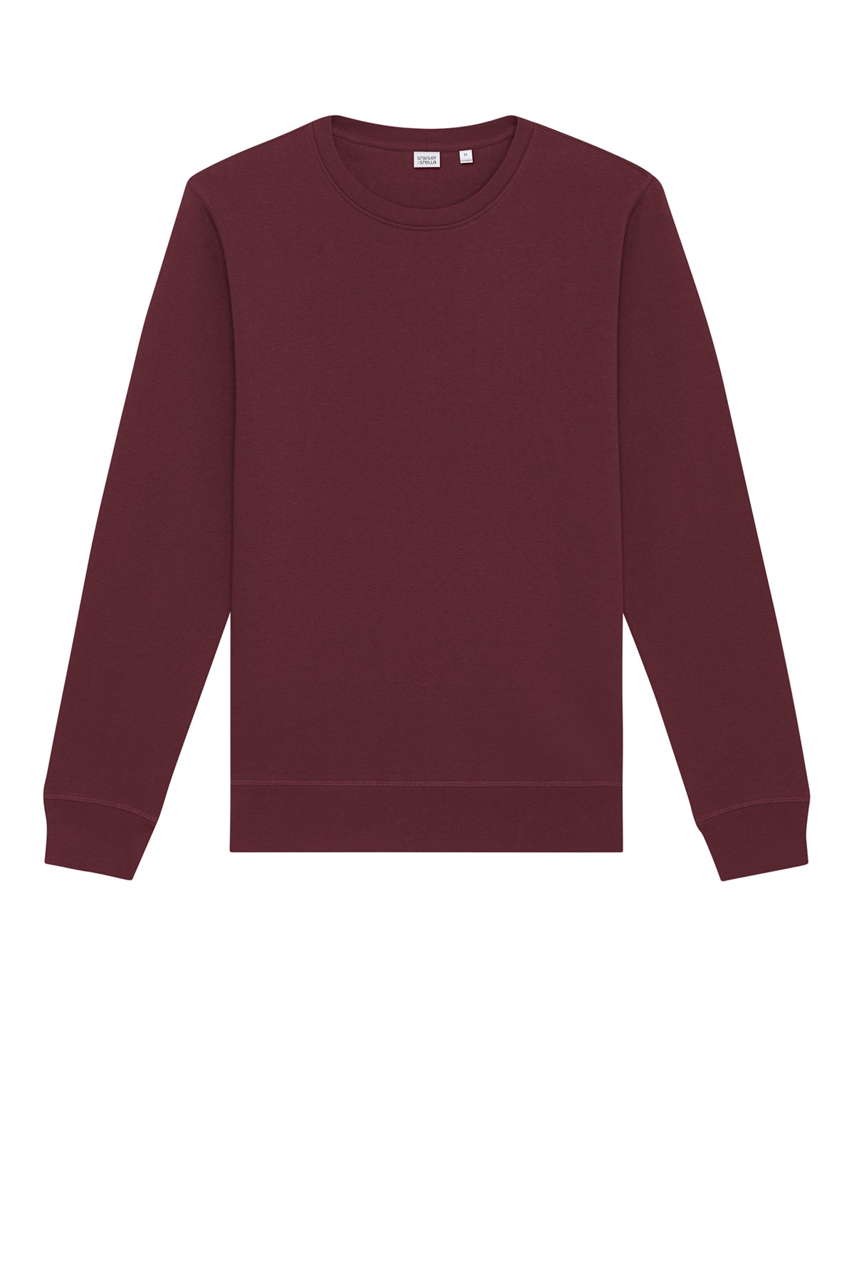 Stanley/Stella Unisex Roller Crewneck Sweatshirt in Burgundy, front flat