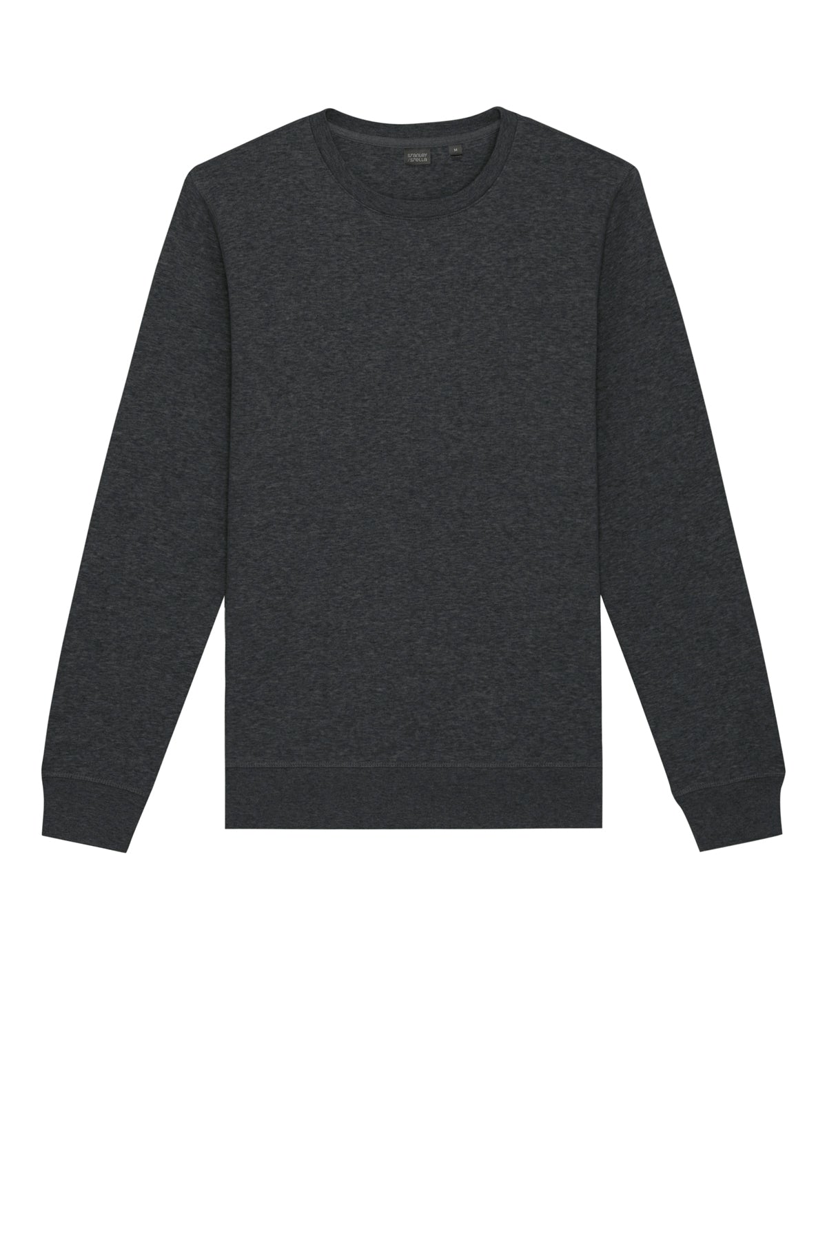 Stanley/Stella Unisex Roller Crewneck Sweatshirt in Dark Heather Grey, front flat