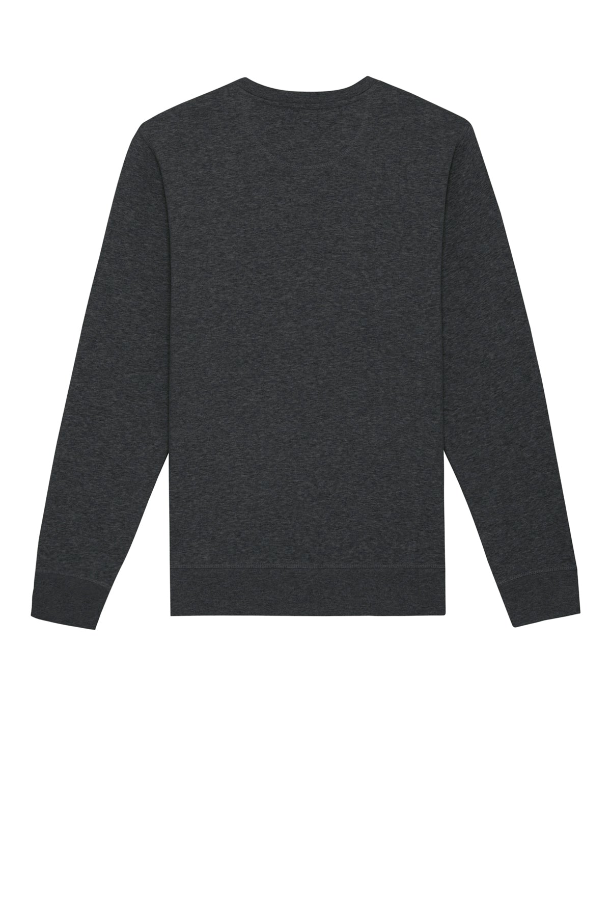 Stanley/Stella Unisex Roller Crewneck Sweatshirt in Dark Heather Grey, back flat