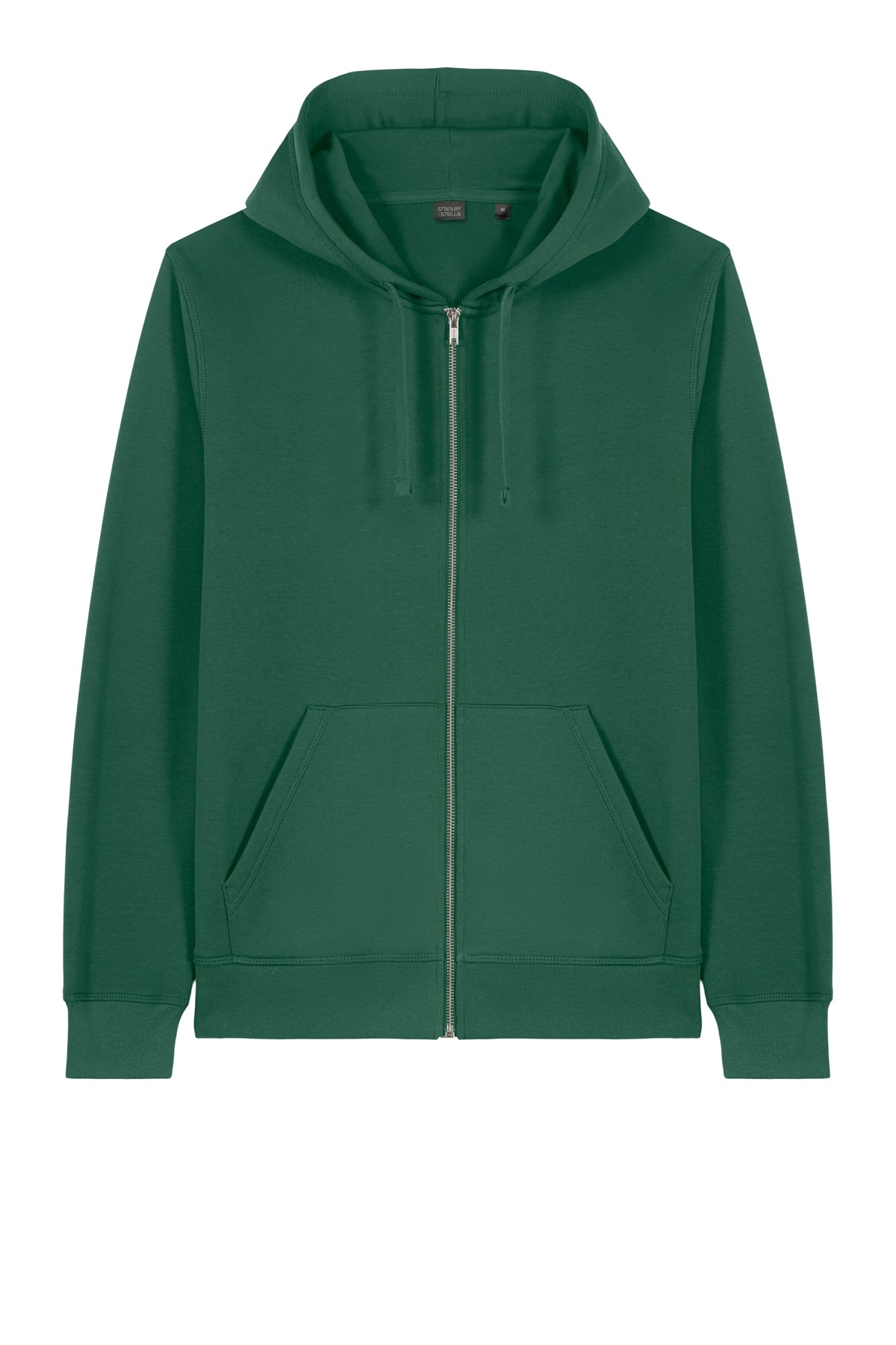 Stanley/Stella Unisex Mixer Full-Zip Hooded Sweatshirt in Bottle Green, front flat