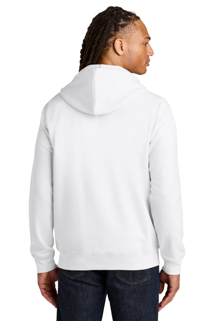 Stanley/Stella Unisex Mixer Full-Zip Hooded Sweatshirt in White, back on model