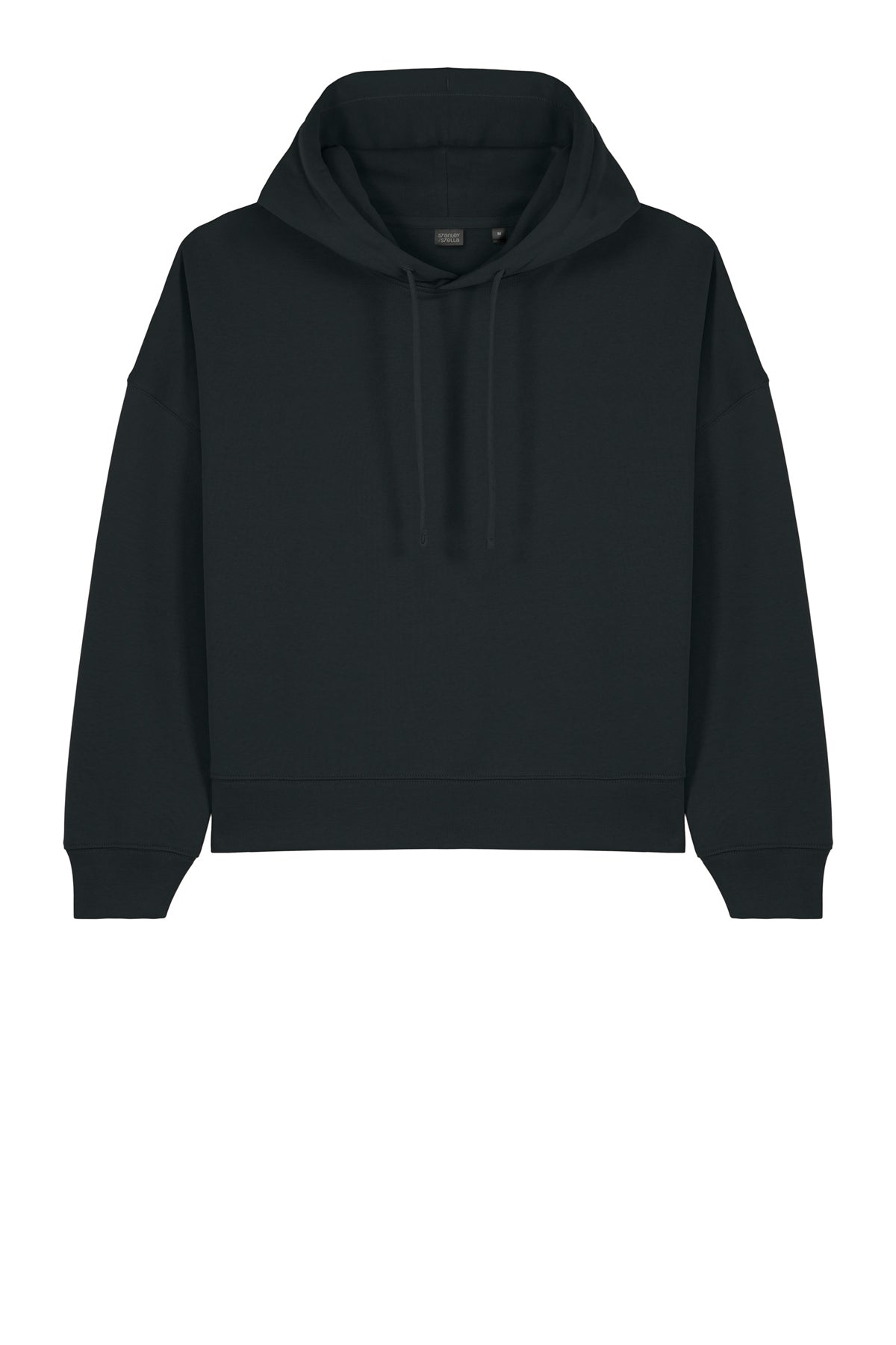 Stanley/Stella Women’s Stella Nora Hooded Sweatshirt in Black, front flat