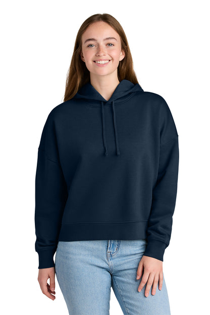 Stanley/Stella Women’s Stella Nora Hooded Sweatshirt in French Navy, front on model