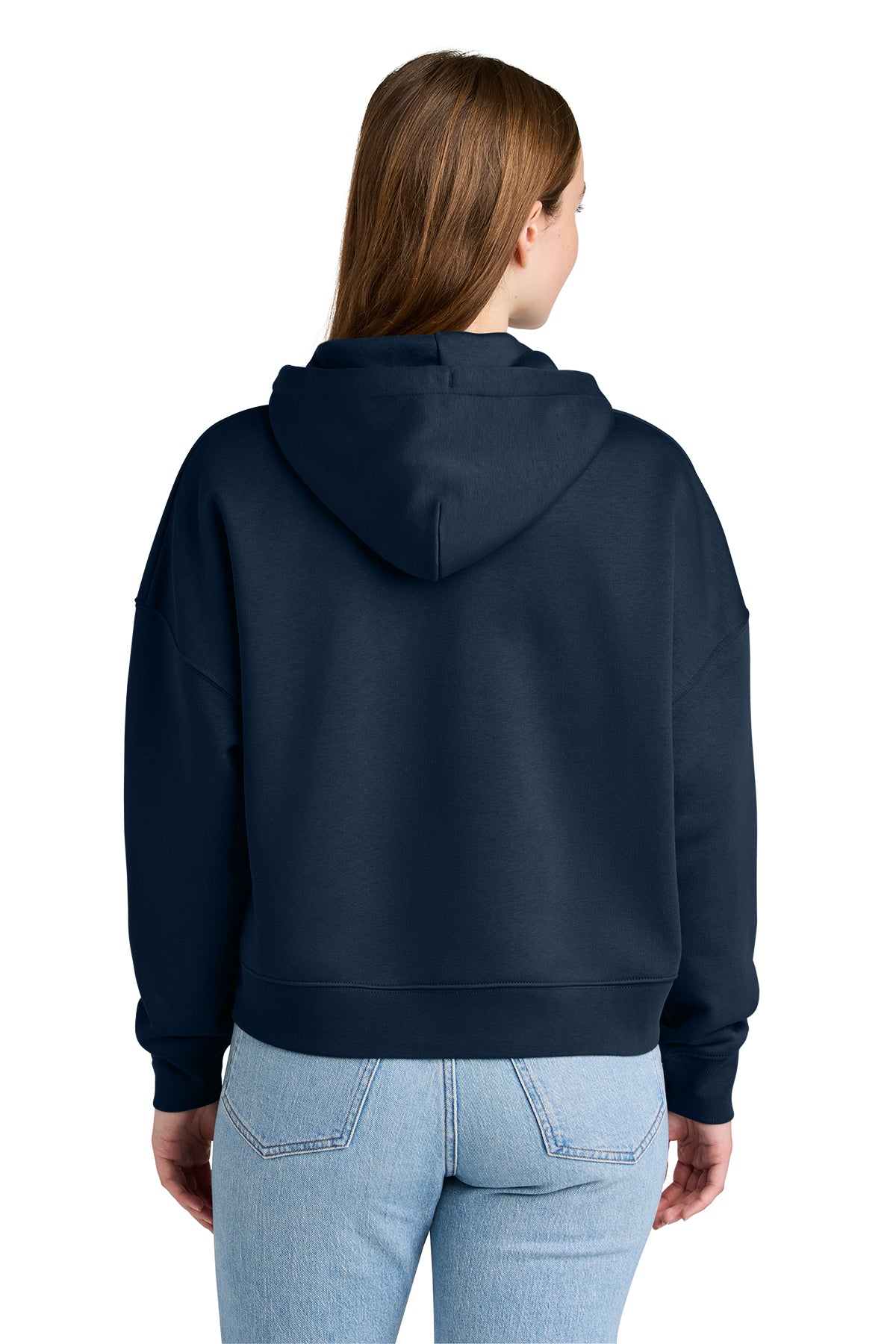 Stanley/Stella Women’s Stella Nora Hooded Sweatshirt in French Navy, back on model
