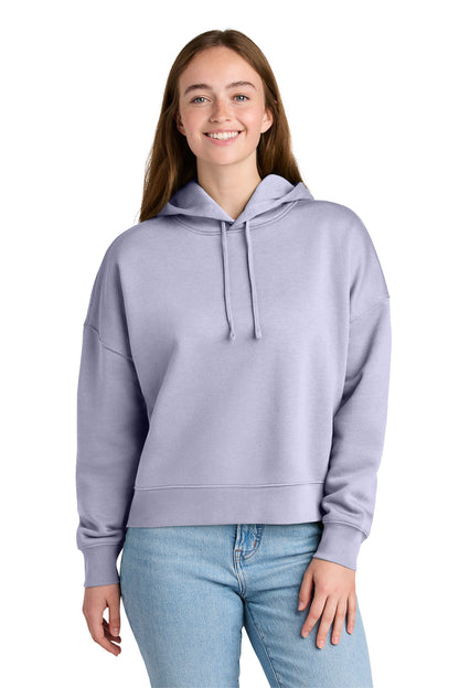 Stanley/Stella Women’s Stella Nora Hooded Sweatshirt in Lavender, front on model