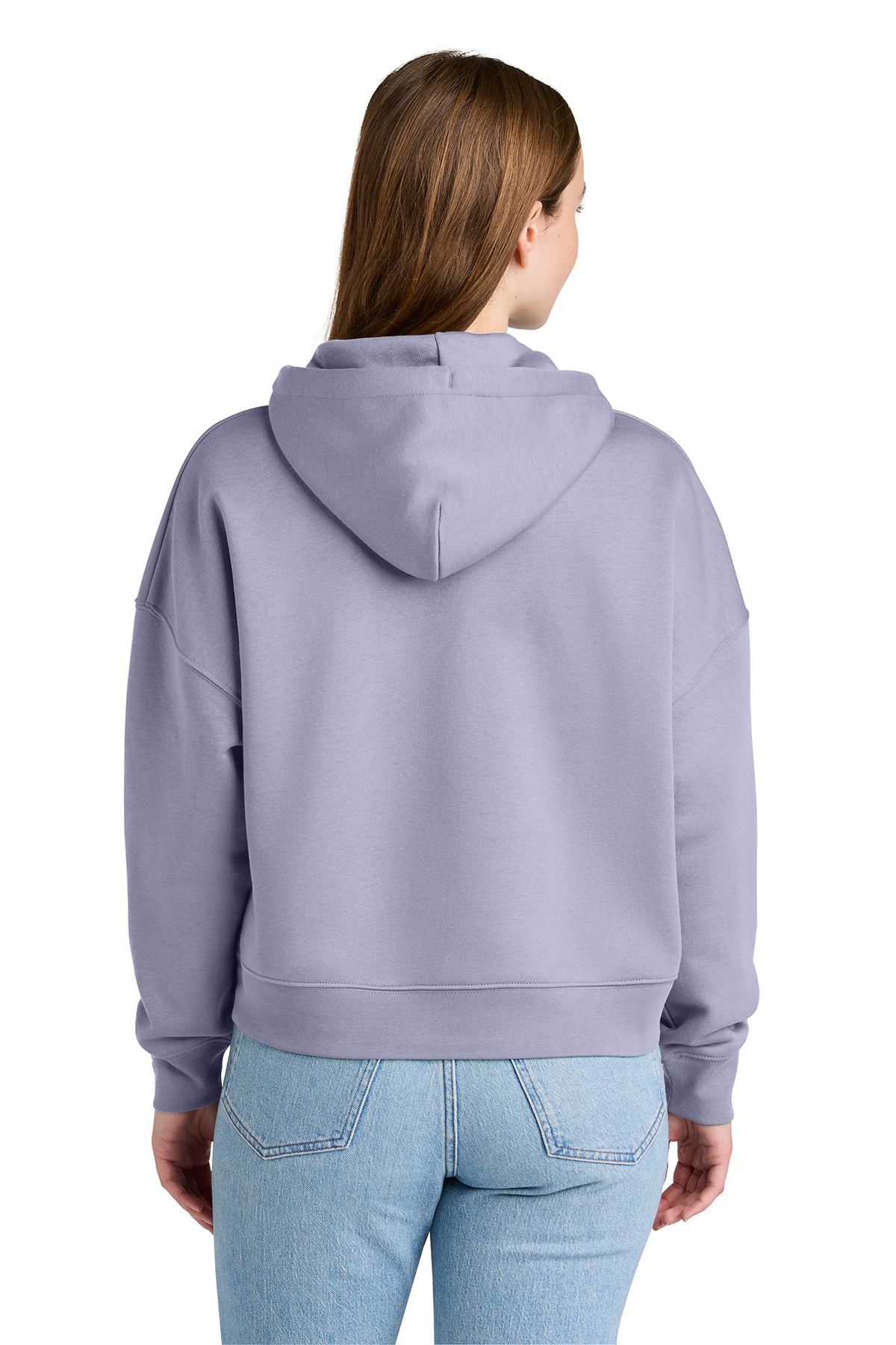 Stanley/Stella Women’s Stella Nora Hooded Sweatshirt in Lavender, back on model