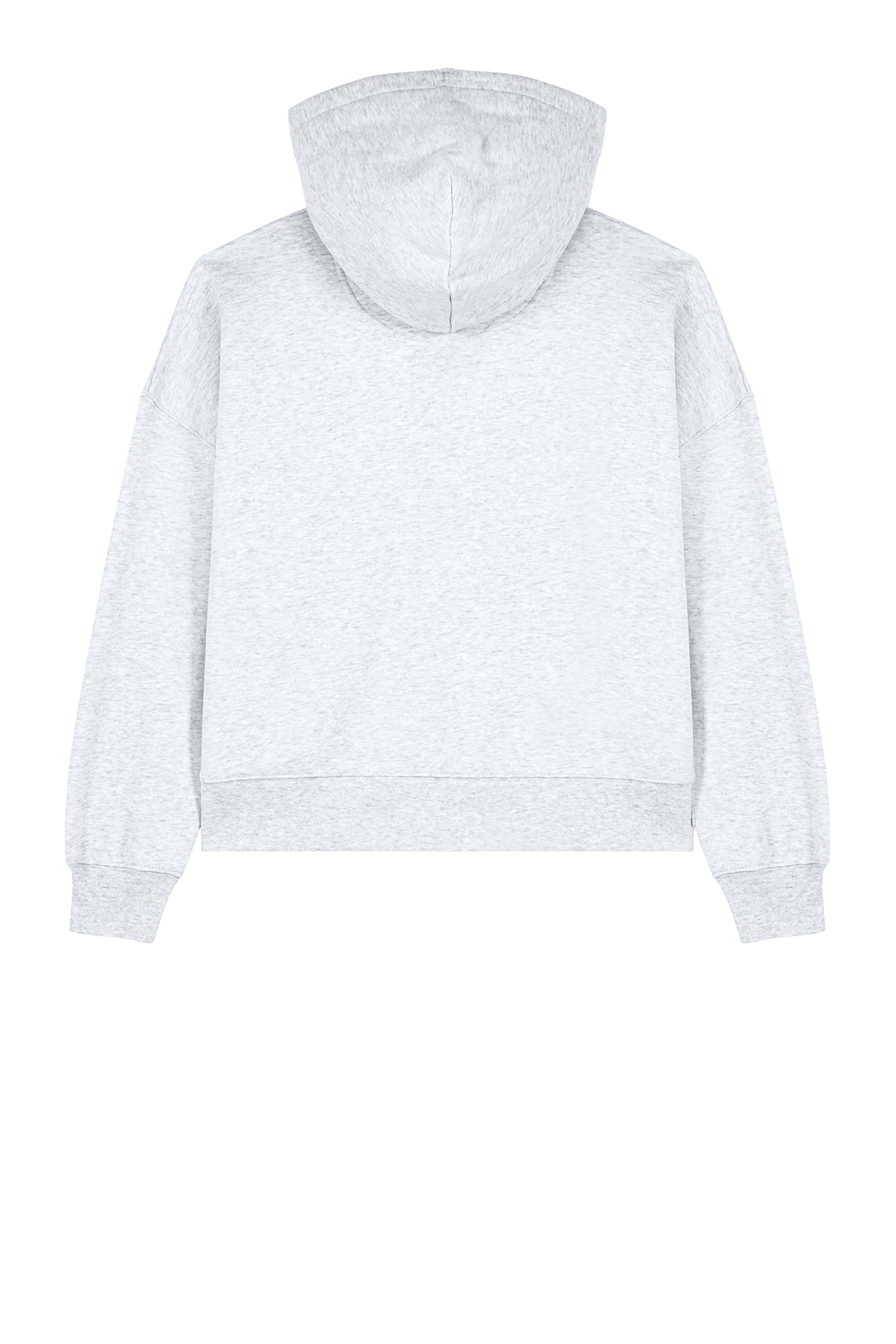 Stanley/Stella Women’s Stella Ida Full-Zip Hooded Sweatshirt in Cool Heather Grey, back flat