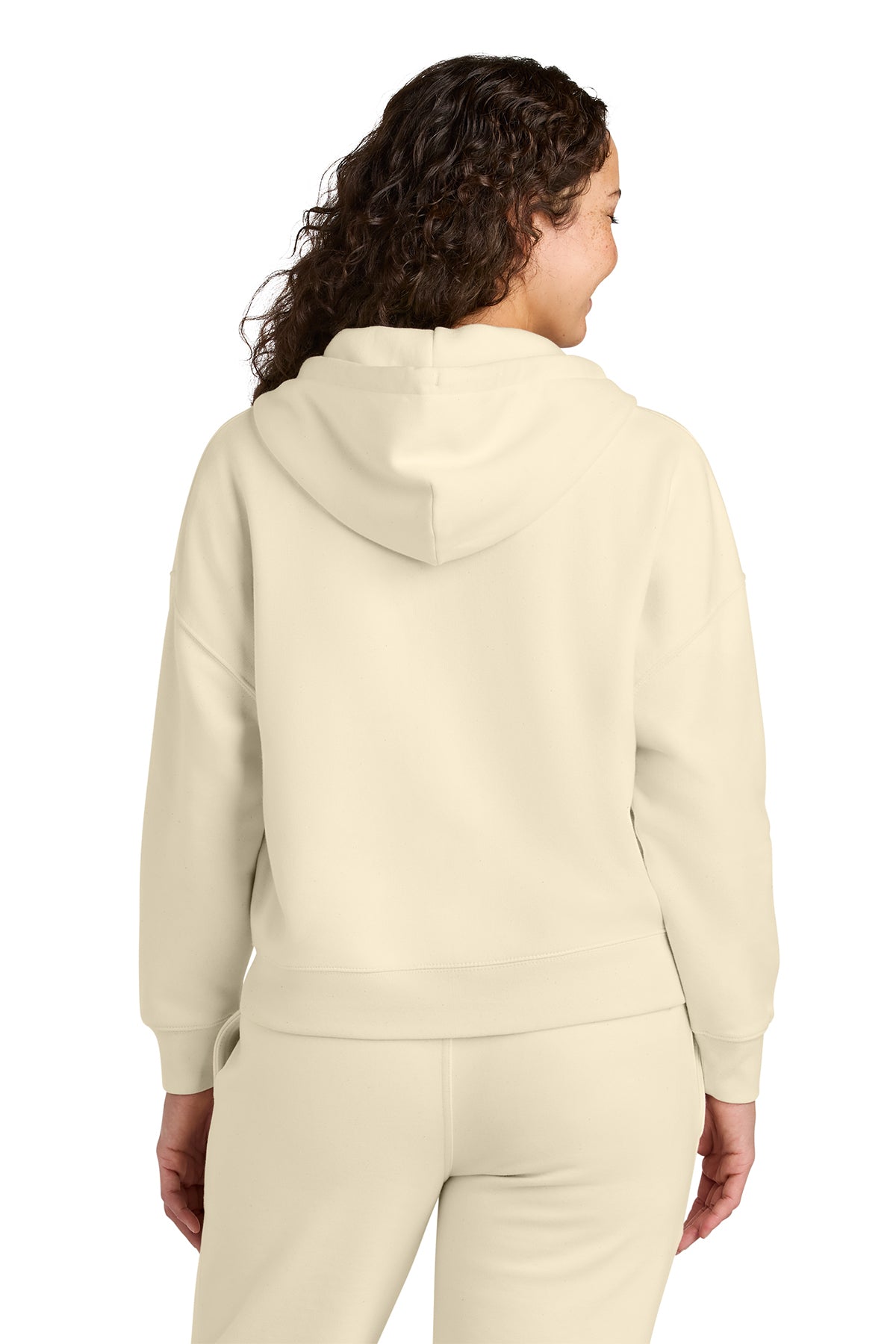 Stanley/Stella Women’s Stella Ida Full-Zip Hooded Sweatshirt in Natural Raw, back on model