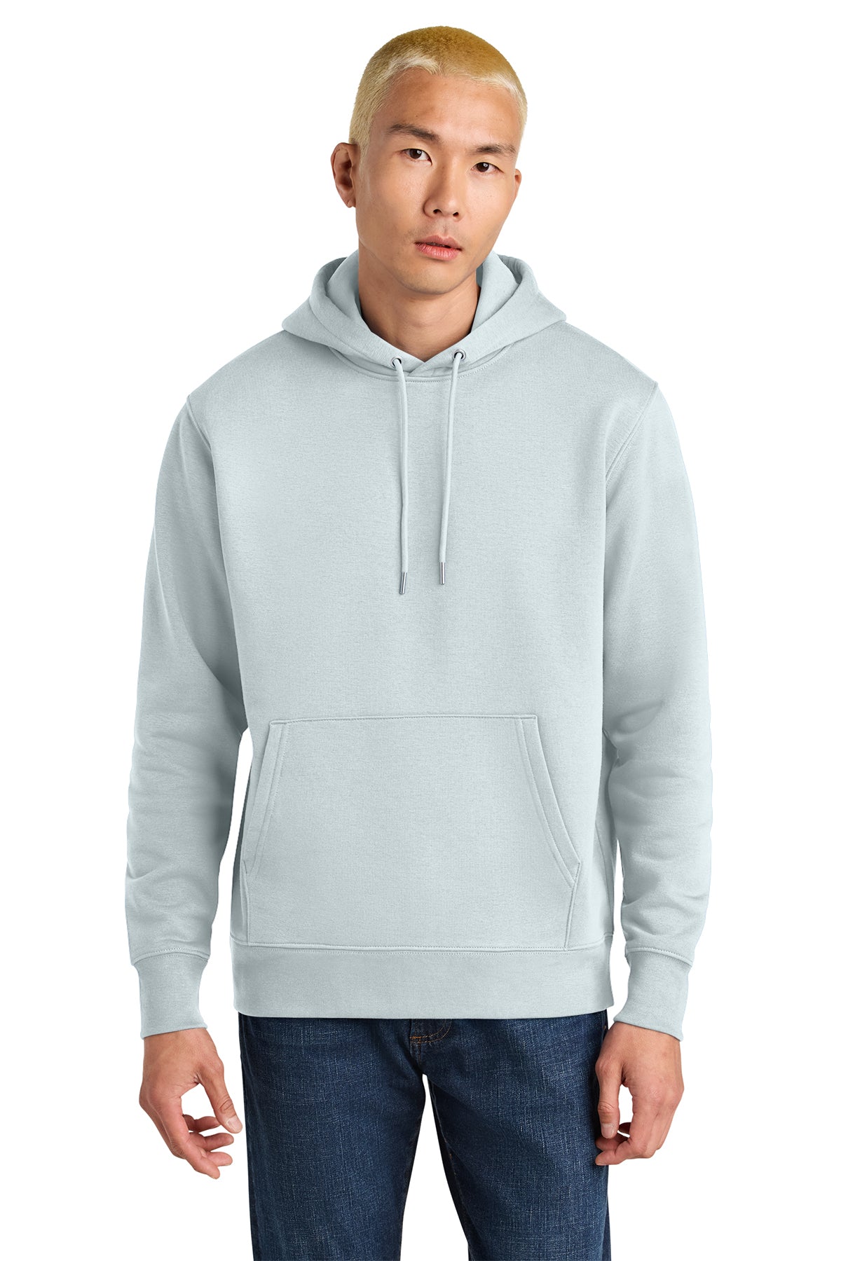 Stanley/Stella Unisex Cruiser 2.0 Hooded Sweatshirt in Blue Ice, front on model