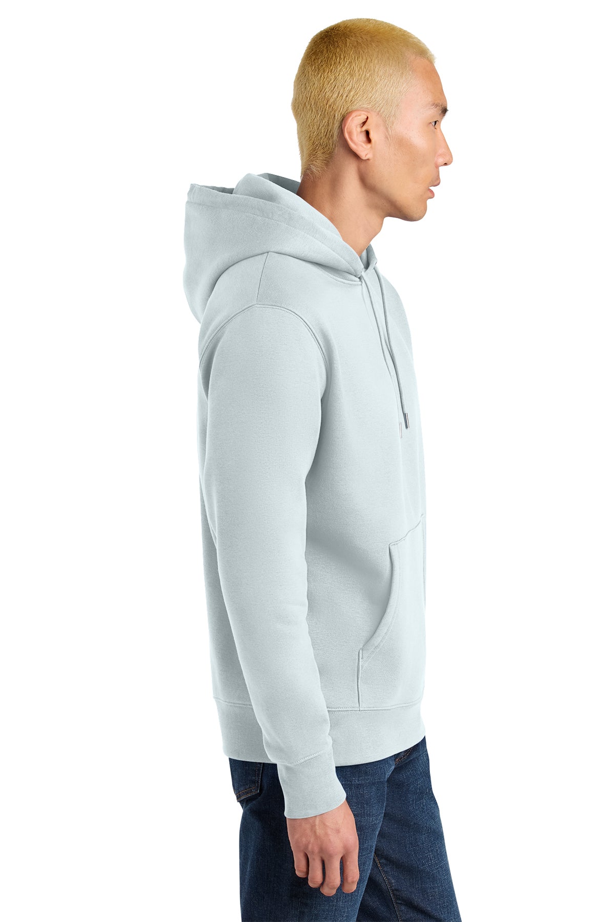 Stanley/Stella Unisex Cruiser 2.0 Hooded Sweatshirt in Blue Ice, side on model