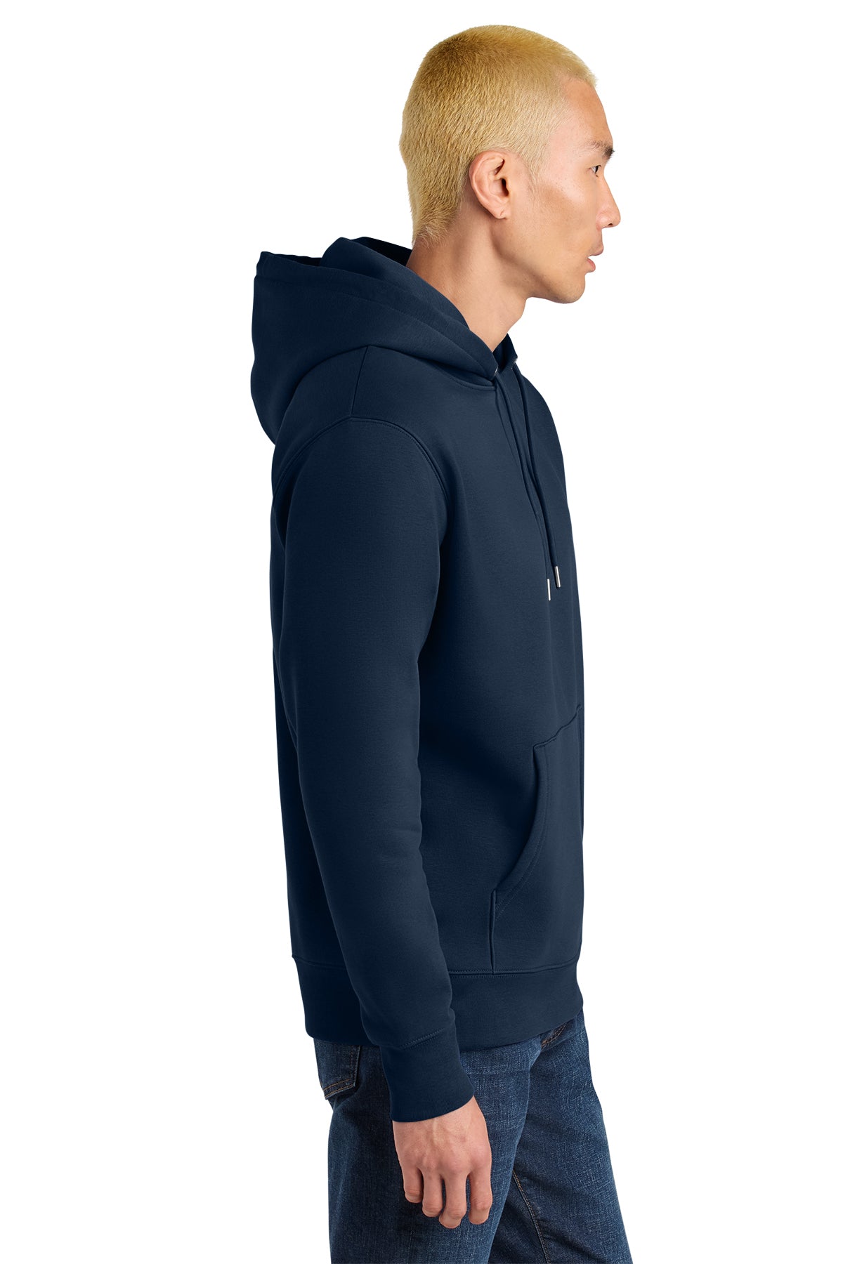 Stanley/Stella Unisex Cruiser 2.0 Hooded Sweatshirt in French Navy, side on model