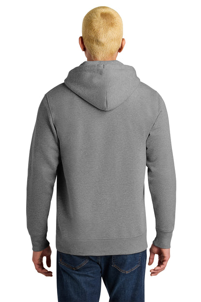 Stanley/Stella Unisex Cruiser 2.0 Hooded Sweatshirt in Mid Heather Grey, back on model