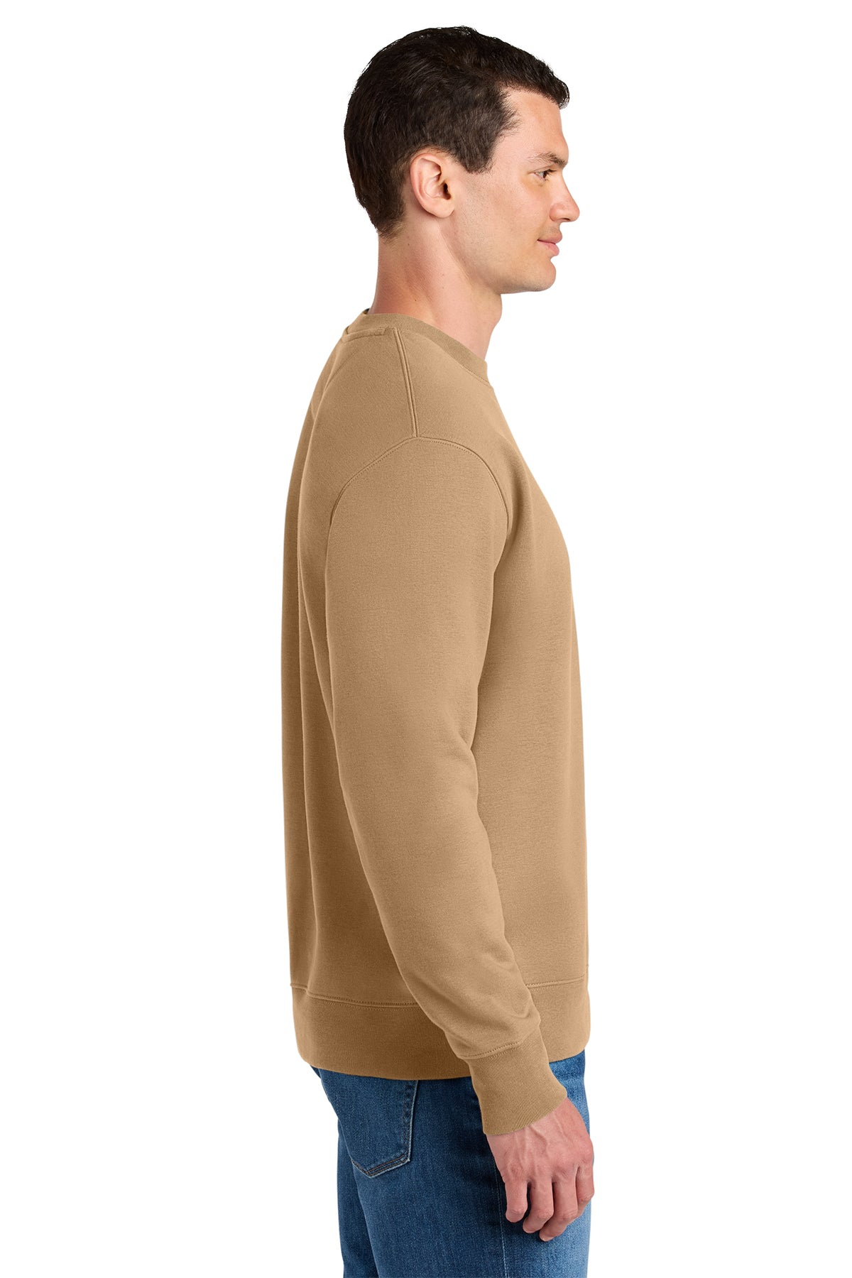 Stanley/Stella Unisex Changer 2.0 Crewneck Sweatshirt in Latte, side on model