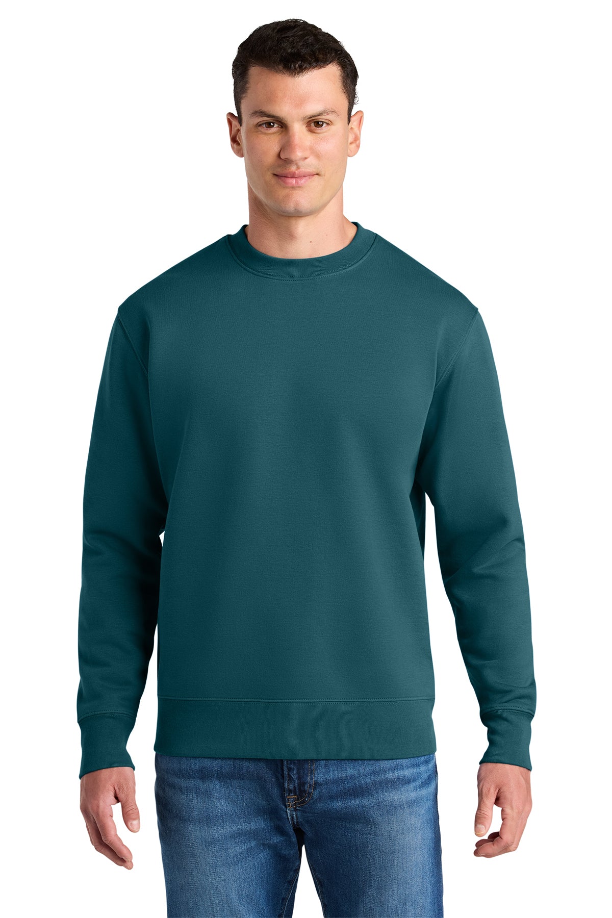 Stanley/Stella Unisex Changer 2.0 Crewneck Sweatshirt in Stargazer, front on model