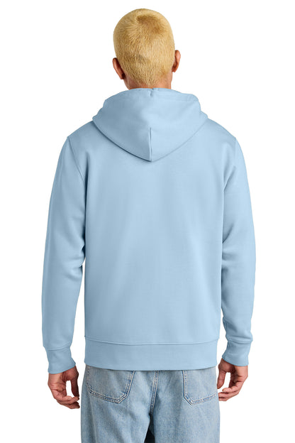 Stanley/Stella Unisex Cultivator 2.0 Full-Zip Hooded Sweatshirt in Blue Soul, back on model