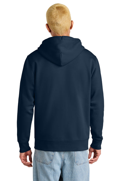Stanley/Stella Unisex Cultivator 2.0 Full-Zip Hooded Sweatshirt in French Navy, back on model
