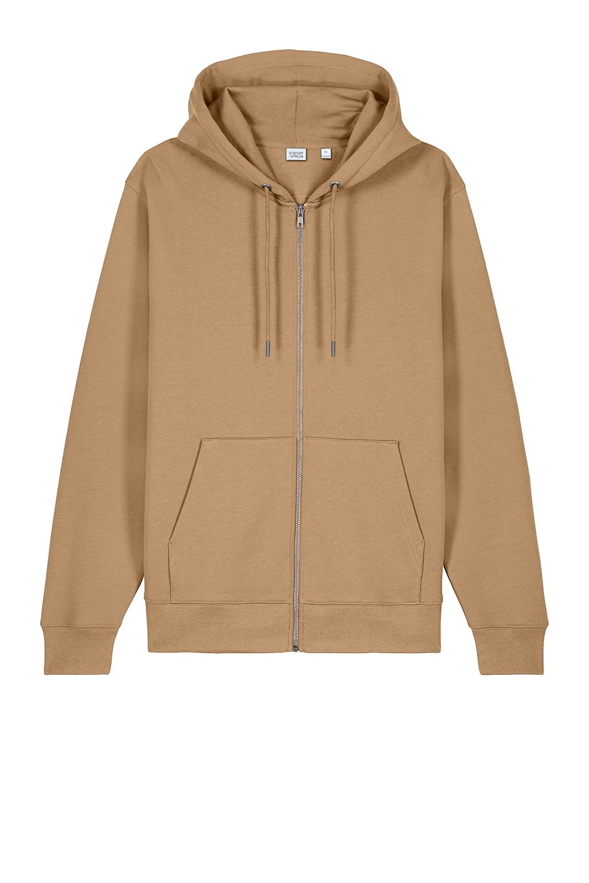 Stanley/Stella Unisex Cultivator 2.0 Full-Zip Hooded Sweatshirt in Latte, front flat