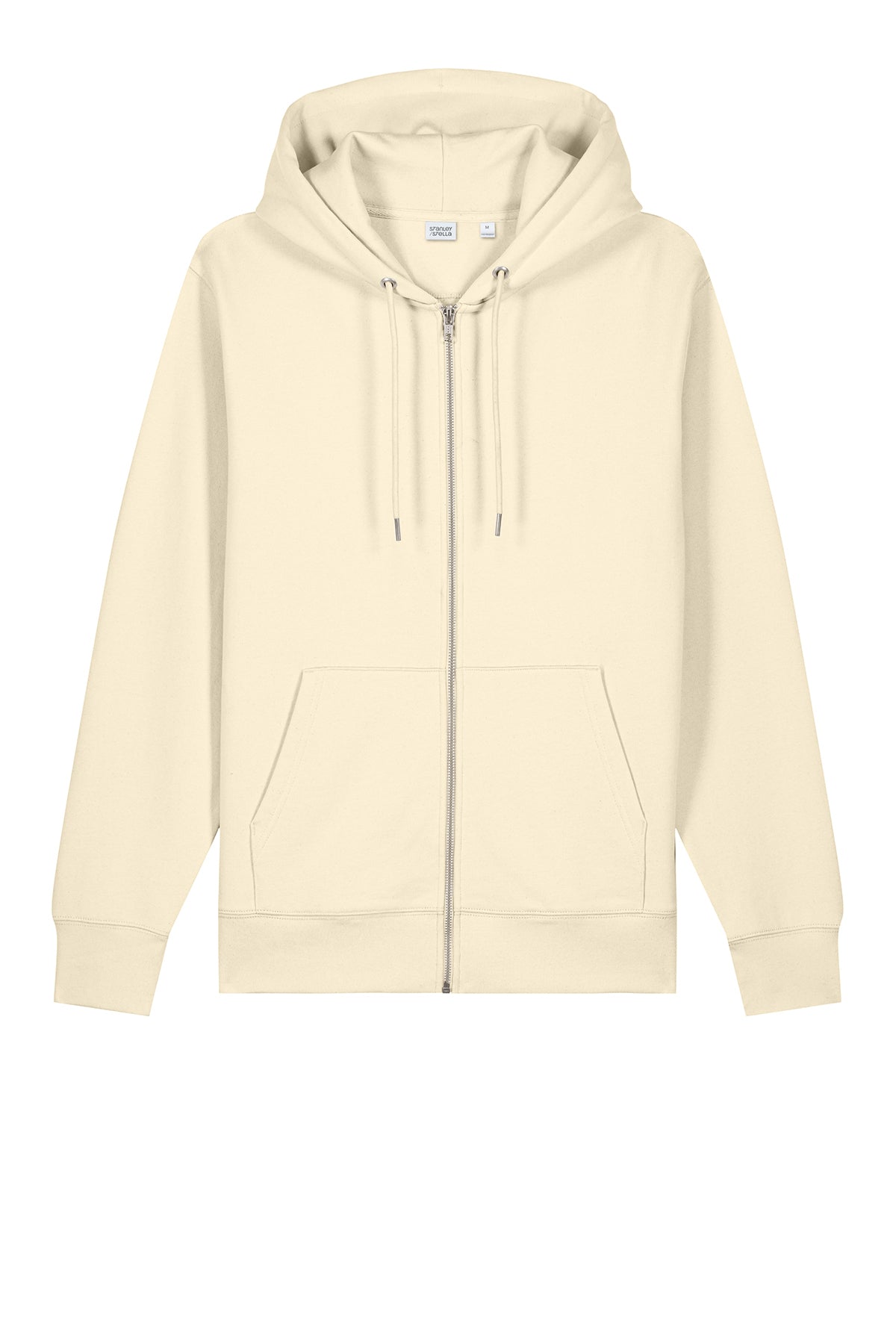 Stanley/Stella Unisex Cultivator 2.0 Full-Zip Hooded Sweatshirt in Natural Raw, front flat