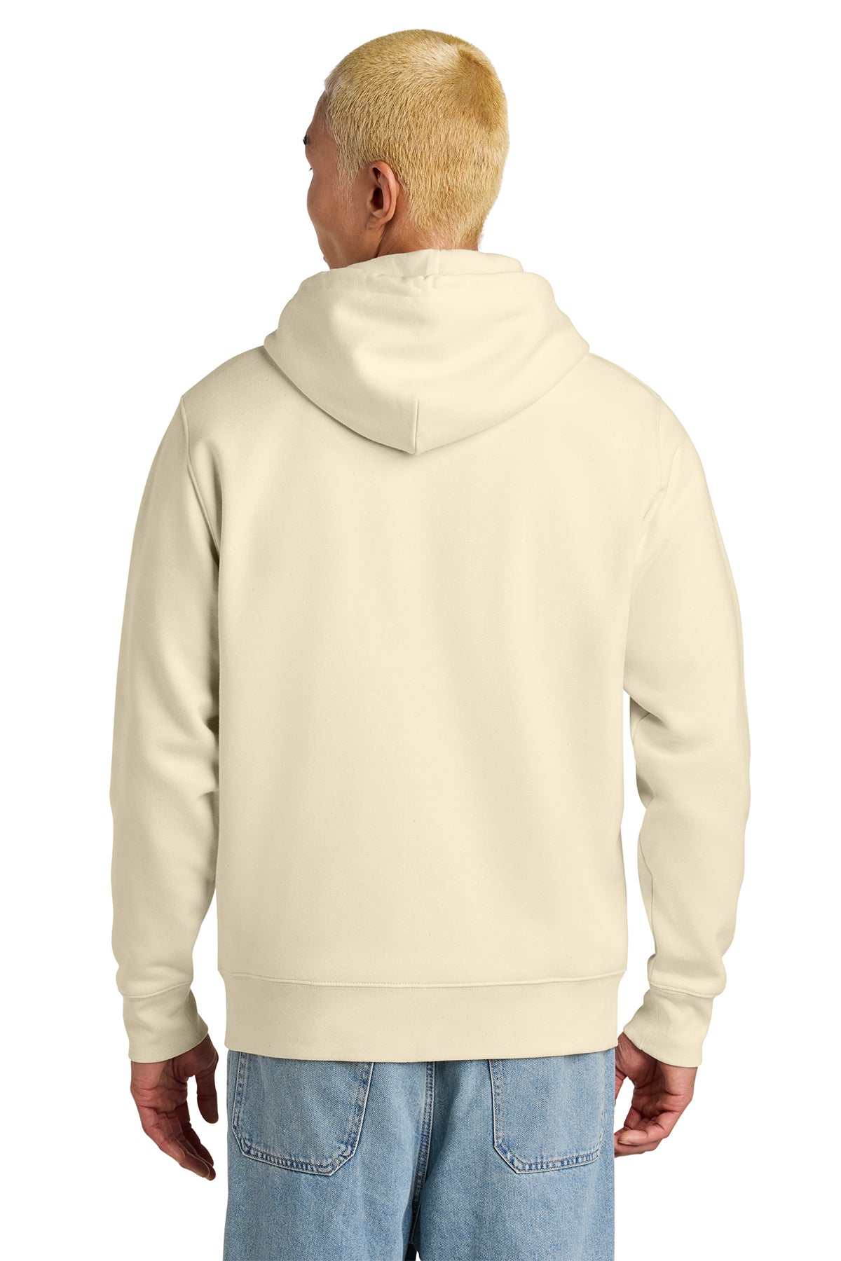 Stanley/Stella Unisex Cultivator 2.0 Full-Zip Hooded Sweatshirt in Natural Raw, back on model