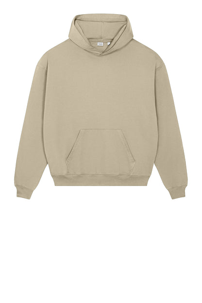 Stanley/Stella Unisex Cooper Dry Hooded Sweatshirt in Desert Dust, front flat