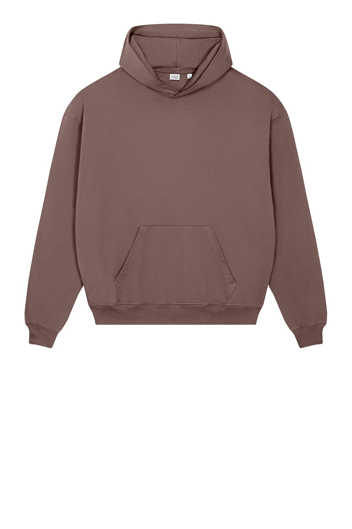 Stanley/Stella Unisex Cooper Dry Hooded Sweatshirt in Kaffa Coffee, front flat