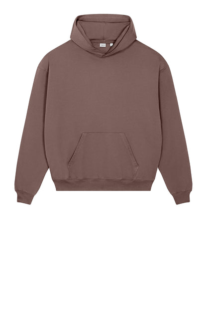Stanley/Stella Unisex Cooper Dry Hooded Sweatshirt in Kaffa Coffee, front flat