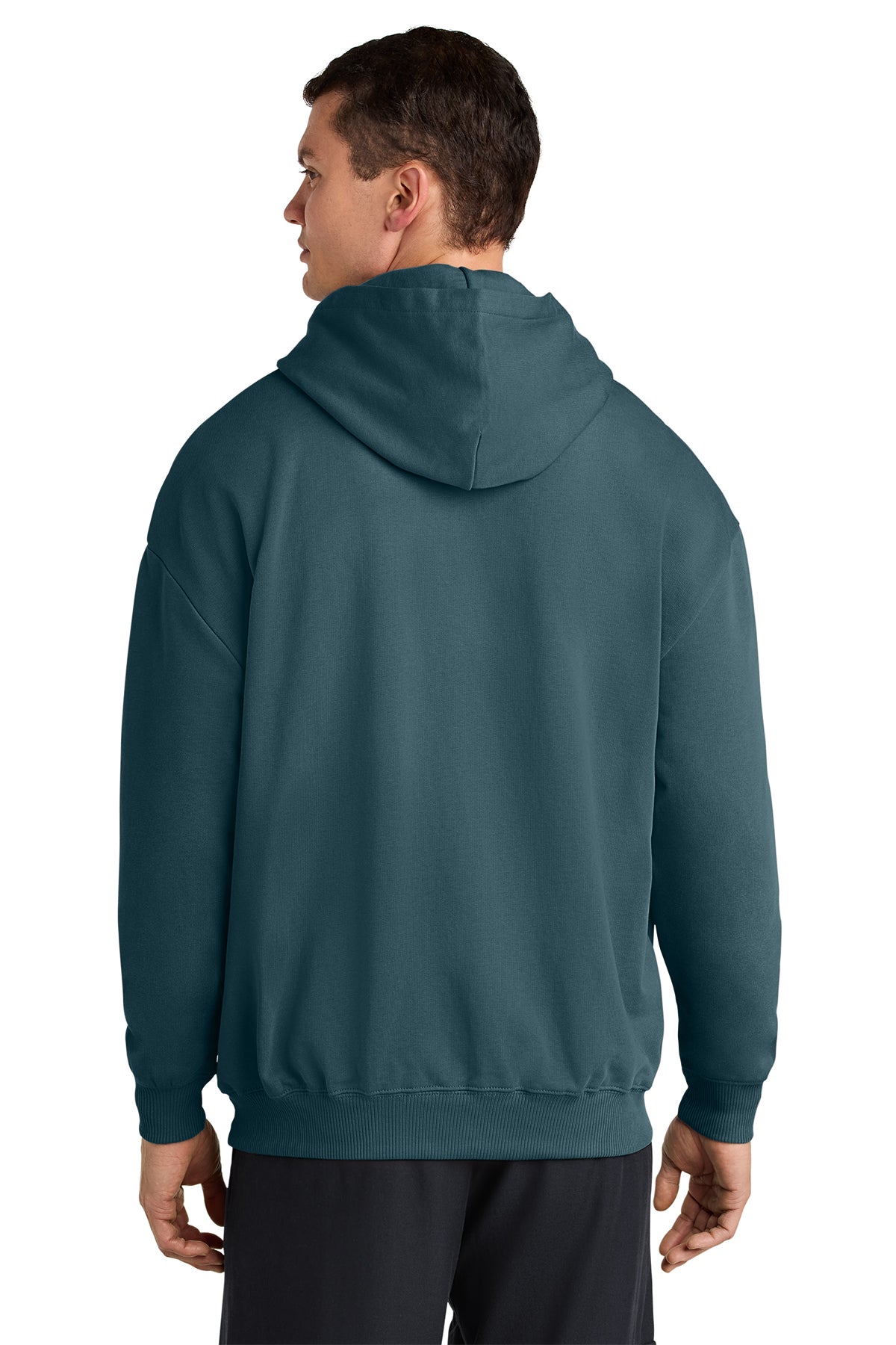 Stanley/Stella Unisex Cooper Dry Hooded Sweatshirt in Stargazer, back on model