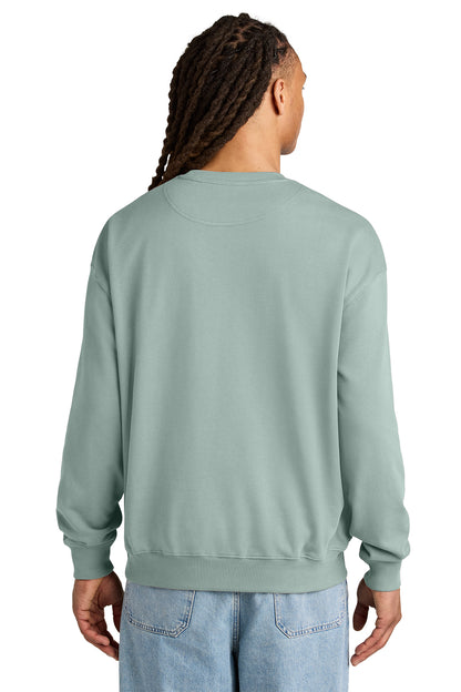 Stanley/Stella Unisex Ledger Dry Crewneck Sweatshirt in Aloe, back on model