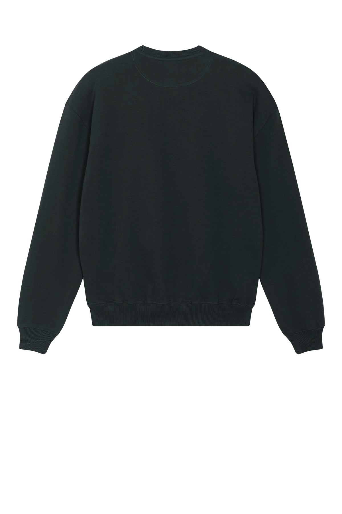 Stanley/Stella Unisex Ledger Dry Crewneck Sweatshirt in Black, back flat