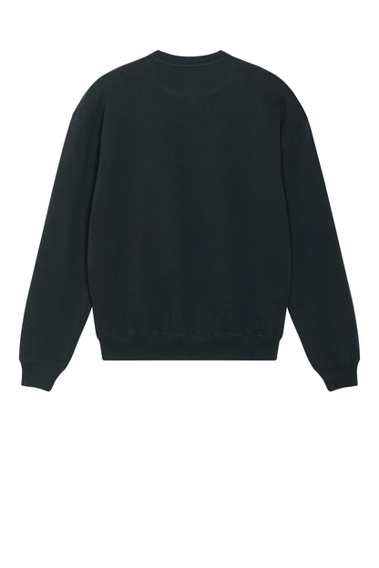 Stanley/Stella Unisex Ledger Dry Crewneck Sweatshirt in Black, back flat