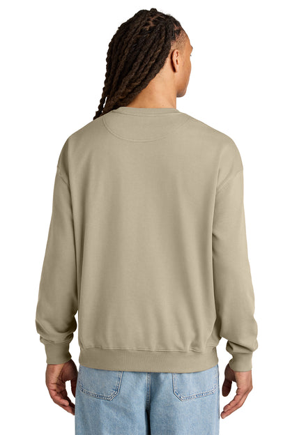 Stanley/Stella Unisex Ledger Dry Crewneck Sweatshirt in Desert Dust, back on model
