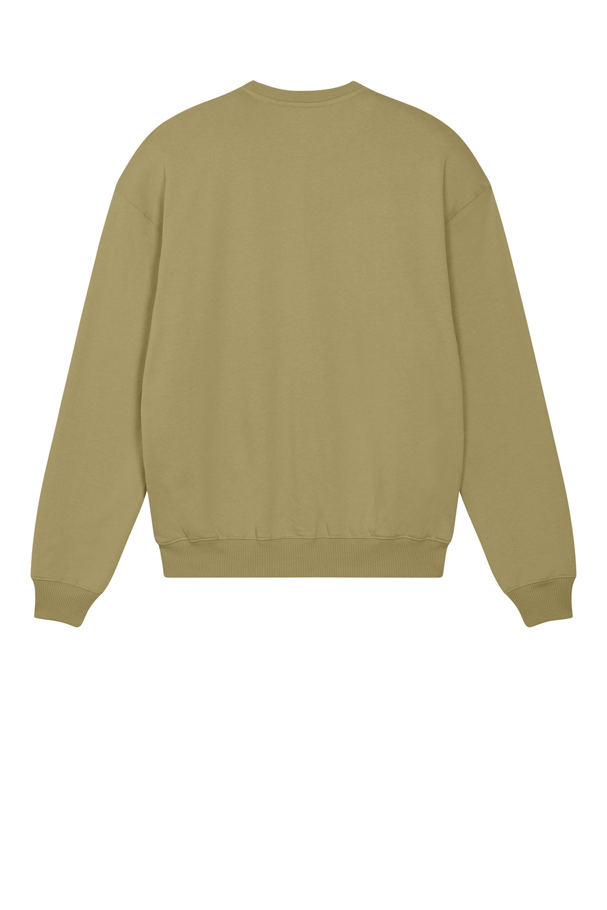 Stanley/Stella Unisex Ledger Dry Crewneck Sweatshirt in Faded Olive, back flat