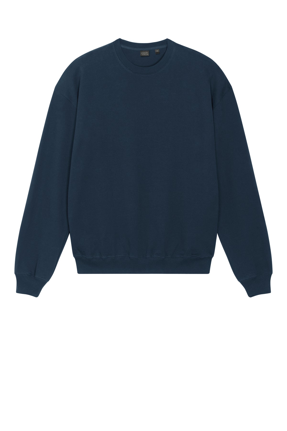 Stanley/Stella Unisex Ledger Dry Crewneck Sweatshirt in French Navy, front flat