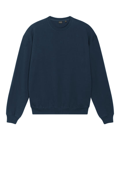 Stanley/Stella Unisex Ledger Dry Crewneck Sweatshirt in French Navy, front flat