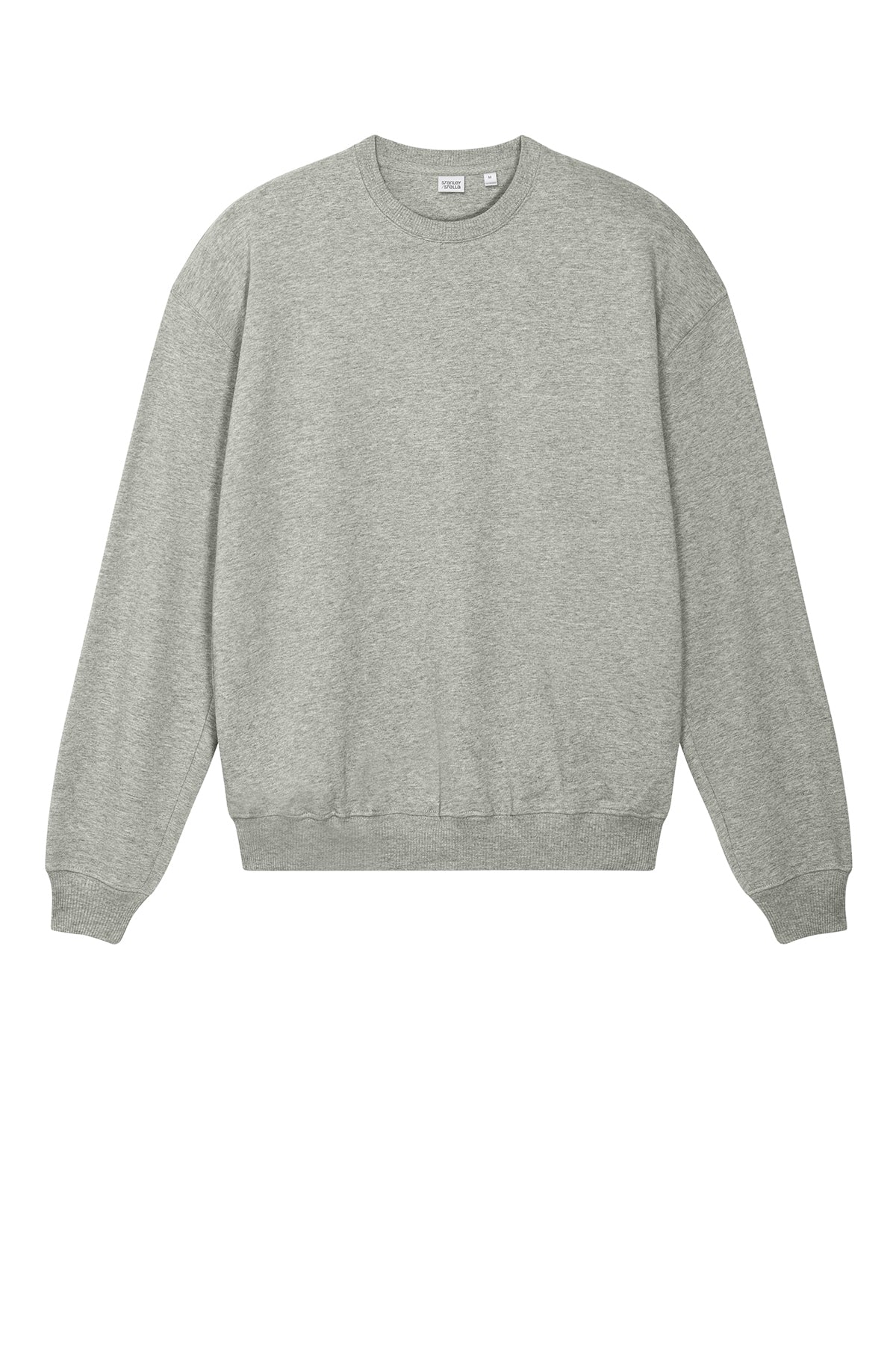 Stanley/Stella Unisex Ledger Dry Crewneck Sweatshirt in Heather Grey, front flat