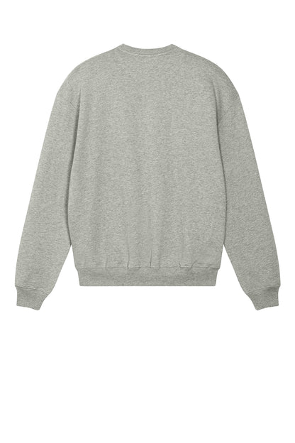 Stanley/Stella Unisex Ledger Dry Crewneck Sweatshirt in Heather Grey, back flat