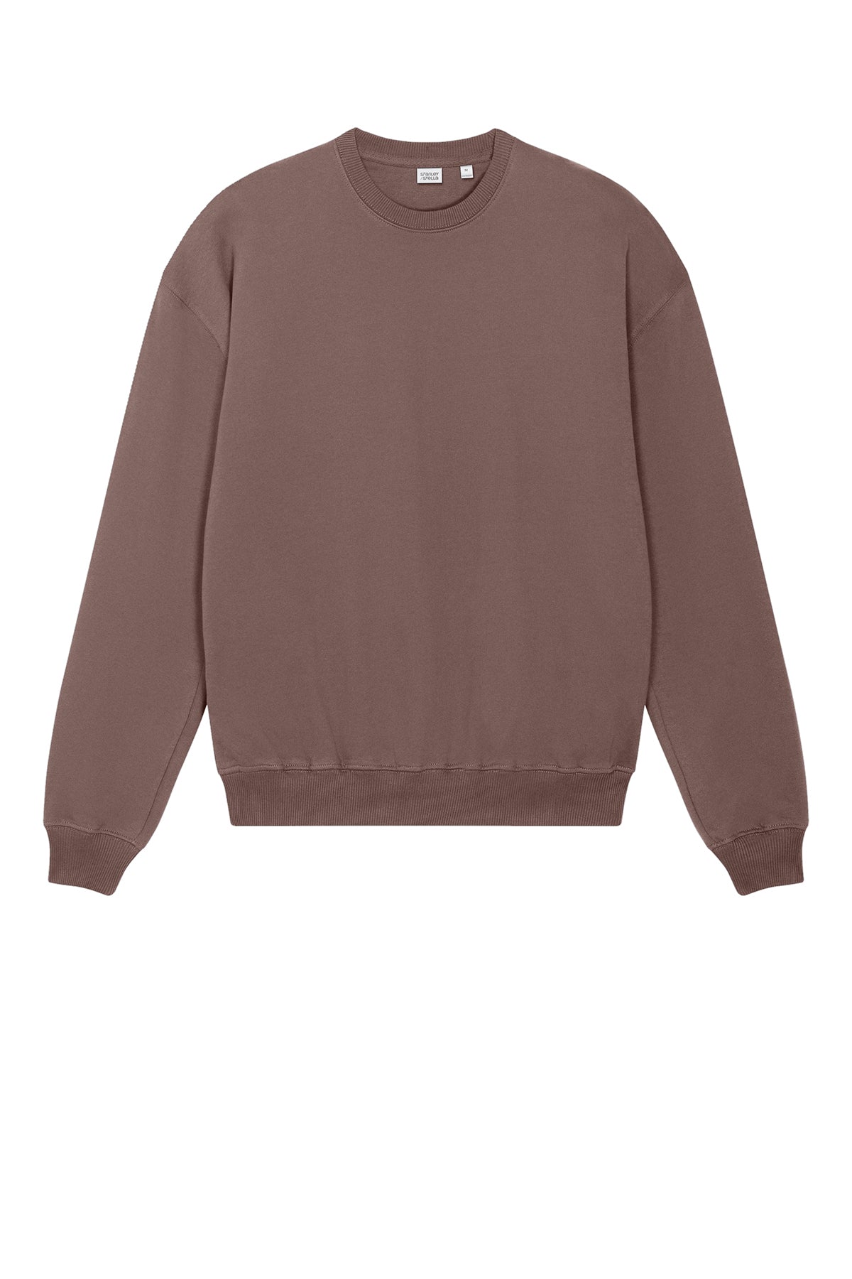 Stanley/Stella Unisex Ledger Dry Crewneck Sweatshirt in Kaffa Coffee, front flat