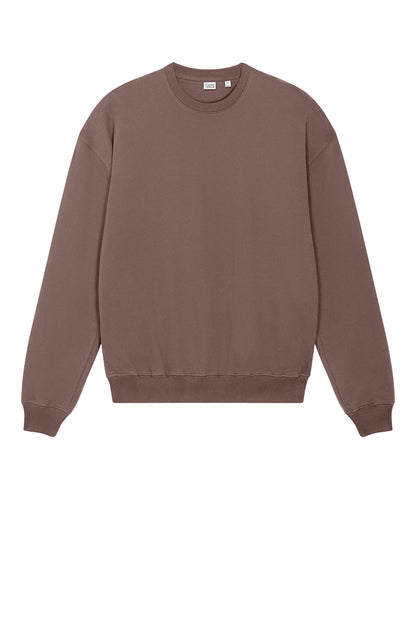 Stanley/Stella Unisex Ledger Dry Crewneck Sweatshirt in Kaffa Coffee, front flat